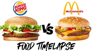 Food Timelapse Burger King Whopper Vs Mcdonalds Quarter Pounder  Food Time Lapse макдональдс [upl. by Jaynes766]