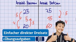 Dreisatz berechnen Proportionale Zuordnungen Einfach erklärt [upl. by Gerstein243]