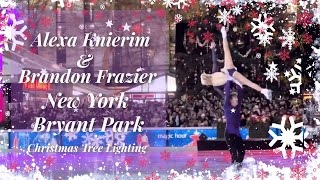 New York Bryant Park Tree Lighting Alexa Knierim amp Brandon Frazier [upl. by Latty175]