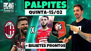 PALPITES E APOSTAS DE FUTEBOL PARA HOJE 15 02 2024  BILHETE PRONTO QUINTAFEIRA [upl. by Rafter]