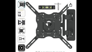 Install Amazon Basics Full Motion Articulating TV Wall Mount for 26quot to 55quot without wall studs [upl. by Amandie]