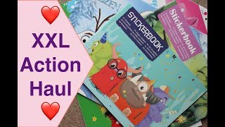 XXL Action Haul Berlin deutsch Stickerboock Sticker Washi Tape Scrapbook basteln mit Papier DIY [upl. by Cirilla]