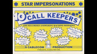 Call Keepers Star Impersonations PreRecorded Answerng Machine Messages cassette 1985 [upl. by Dnamra]