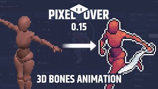 Pixel art 3D bones animation  PixelOver 015 Trailer [upl. by Nevaed]