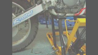 Installing a lowering link on a XR650L [upl. by Einitsed]