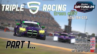 iRacing  24hrs of Daytona  GTD  BMW M4 GT3  TSR Green 377  Part 1 [upl. by Divan]