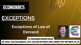 Exceptions of Law of Demand  by DRMUHAMMAD RAMZAN SHEIKH  ICMA Lectures 31 [upl. by Karyl391]