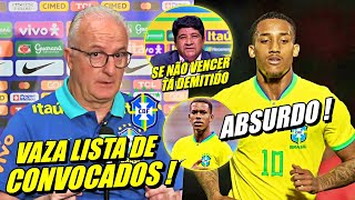 BRASIL CHOCADO  LISTA B1ZARRA DE CONVOCADOS DA SELEÇÃO VAZA ANTES DA HORA E MAIS [upl. by Aber557]