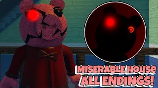 HOW TO COMPLETE CHAPTER 1 MISERABLE HOUSE ALL ENDINGS IN PIGGYS MISERABILITY  ROBLOX [upl. by Jocelin32]