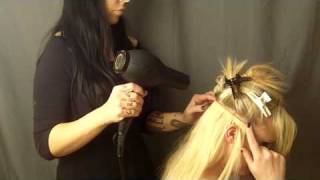 hair extensions how to glue in full head hair extension [upl. by Hilarius692]