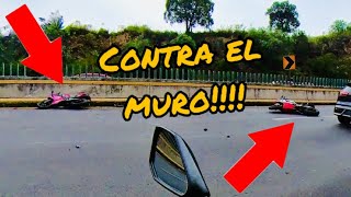 Se fue contra el muro levanta la moto accidente rumbo a 3 marías [upl. by Ayhtnic]