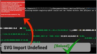 Fixed  SVG import undefined issue or unable to resolve assetregistrypath [upl. by Etnaed]