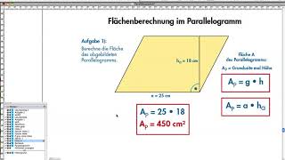 Flächenberechnung im Parallelogramm [upl. by Imoyaba]