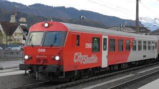 4K Bahnhof Rankweil Verschiedene Personenzüge mit Taurus und Alpenstaubsauger BR 1144  Güterzug [upl. by Ahsa151]