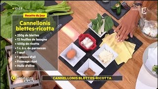 Recette de Farida  Cannelloni blettesricotta et sauce tomate [upl. by Swayne990]