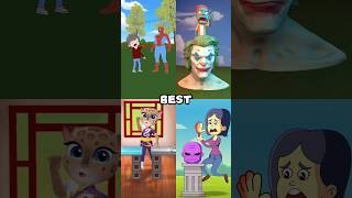 Who is the strongest Part 6Animation meme memes shorts​ funnycartoon​ mytalkingangela2 [upl. by Ettesel]