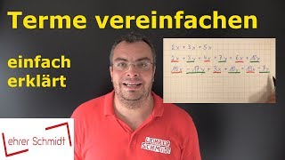 Terme vereinfachen und zusammenfassen  einfach erklärt  Lehrerschmidt [upl. by Lynnett]