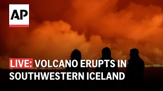 Iceland volcano eruption live Watch as it erupts near Grindavik [upl. by Celeste82]