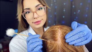 ASMR Doctor Scalp amp Lice Check Inspection Exam Roleplay Medical Examination Glove Sounds Massage [upl. by Col409]