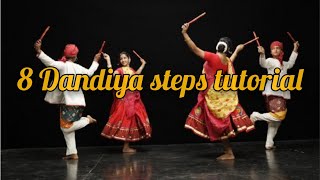 Dandiya Dance steps tutorial  Learn 9 Easy Dandiya steps For Beginners  Navaratri Dandiya Dance [upl. by Izogn132]