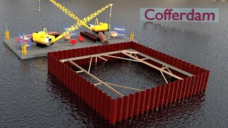 How Underwater Construction is done  Coffer dams explained [upl. by Ahsikin]