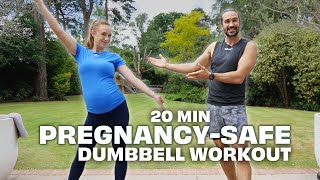 20 Minute PREGNANCYSAFE Dumbbell Workout with Rosie amp Joe  The Body Coach TV [upl. by Imiaj]