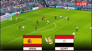 🔴LIVE  SPAIN vs EGYPT I 2024 FOOTBALL FULL MATCH LIVE STREAMING I eFOOTBALL PES 21 GAMEPLAY [upl. by Aihsiym123]