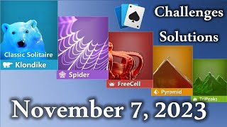 Microsoft Solitaire Collection November 7 2023 [upl. by Heilner]