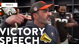 Kevin Stefanskis Locker Room Victory Speech vs Jaguars [upl. by Cutty291]