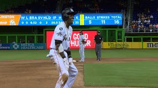 Dee Gordon speeds into third on bunt two errors [upl. by Adiaz]