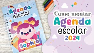 Como montar agenda escolar 2024  Passo a passo completo  Volta às Aulas [upl. by Mehelhteb603]