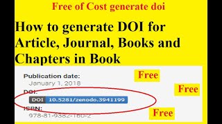 How to generate DOI for Article Book chapter in book and publications [upl. by Terrye]