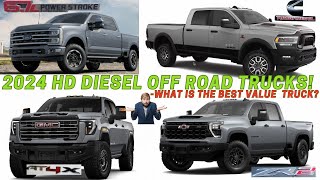 2024 Ford F350 Tremor vs 2024 GMC Sierra HD AT4X vs Chevrolet Silverado 2500 ZR2 vs Ram 2500 pricing [upl. by Mendes238]