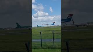 Luxair Dash8400 gliding into Dublin planespotting planespotter shorts viral ireland dublin [upl. by Ahen]