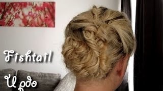 Hair Tutorial  Hochsteckfrisur für schulterlanges Haar  geflochten  Fishtail Updo [upl. by Hamish]