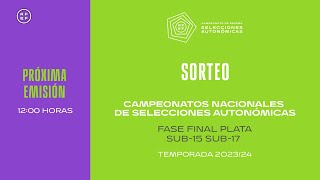 🚨En Directo🚨 Sorteo fase final plata sub 15 y sub 17 categoría Plata I 🔴RFEF [upl. by Helbonia]