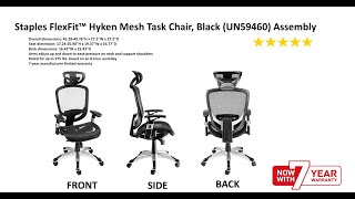 Staples FlexFit™ Hyken Mesh Task Chair Black UN59460 [upl. by Adien507]