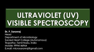 Ultraviolet  Visible UVVis Spectroscopy [upl. by Nancy]