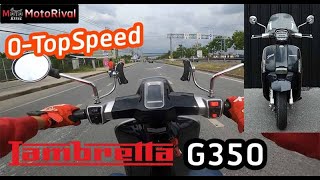 TopSpeed Lambretta G350 amp Accerelation Test by MotoRival [upl. by Neelon]