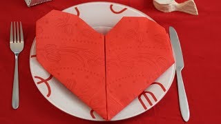 Easy Heart Napkin Fold ❤ Table Decoration [upl. by Gwendolyn]