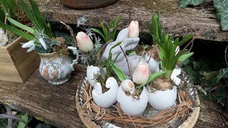 DIY Nostalgie Blumen  OSTER Eier Kranz DEKO Frühling amp Ostern  Upcycling [upl. by Ogg]