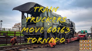 Train Truckers Allelys Heavy Haulage move 60163 Tornado Steam Locomotive from Bristol to GCR 2021 [upl. by Yekram]