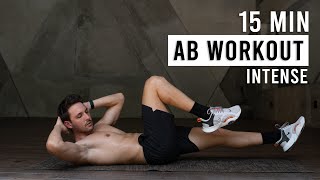 15 MIN INTENSE AB WORKOUT No Equipment [upl. by Llerihs]