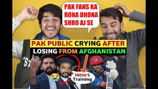 AFGHANISTAN BEAT PAKISTAN  PAK PUBLIC CRYING REACTION AFTER LOSING MATCH AFG vs PAKAFGHAN REACTION [upl. by Englis]