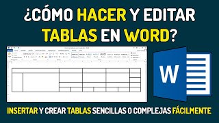 Hacer TABLAS en WORD ✏️ Cómo Insertar y Editar una Tabla o Cuadros 💼 [upl. by Cissie731]