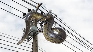 COBRA MONSTRUOSA LEVA CHOQUE MORTAL EM UM POSTE ELÉTRICO [upl. by Eylloh609]