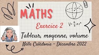 BREVET CORRIGÉ MATHS 2022 sujet de Nouvelle Calédonie  exercice 2 brevet 2023 maths 3ème 3eme [upl. by Manvil246]