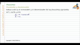 Fracciones Numerador y denominador [upl. by Aehsal]