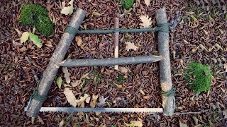 How To Make Bushcraft Bucksaw In The Woods [upl. by Saville]