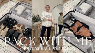 PACK WITH ME AND HOLIDAY HAUL  TRY ON  HampM HAUL  LUXURY HAUL  LAURA BYRNES [upl. by Hoon]